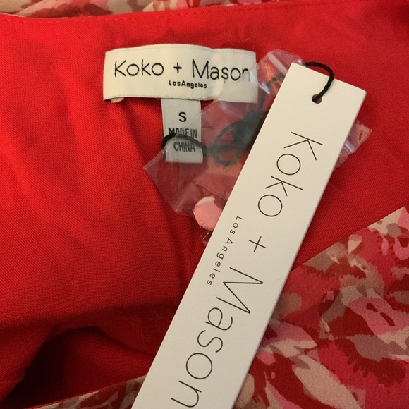 NWR Koko + Mason  Red and Pink Blouse - Picture 4 of 5